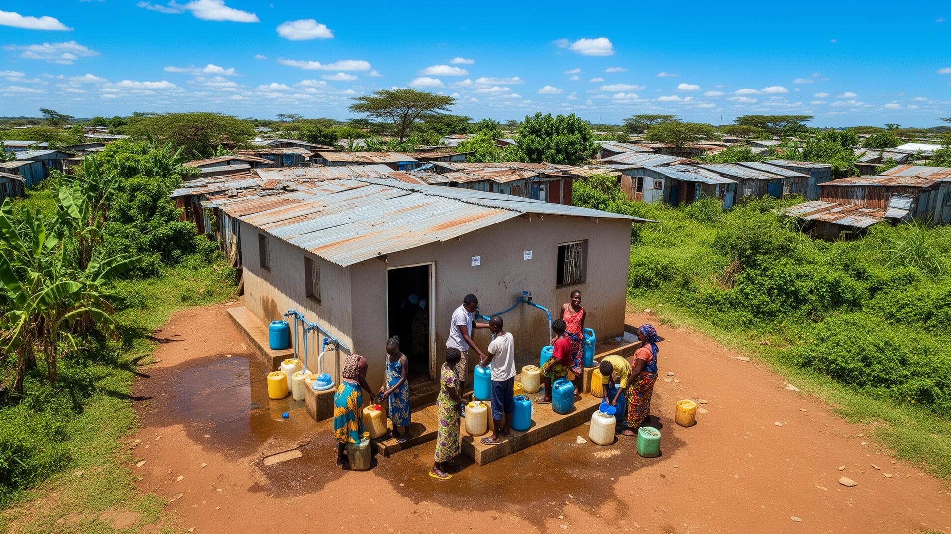 Community water station in Kenya